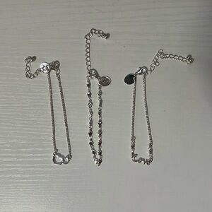 Adjustable Silver Bracelet Set